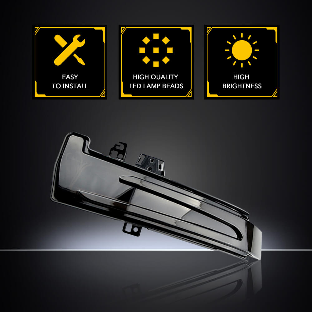 Smoke Dynamic Sequential LED Side Mirror Turn Signal Light for Mercedes Benz - Upgrade Your Car's Safety & Style | Perfect for Night Driving & Customization