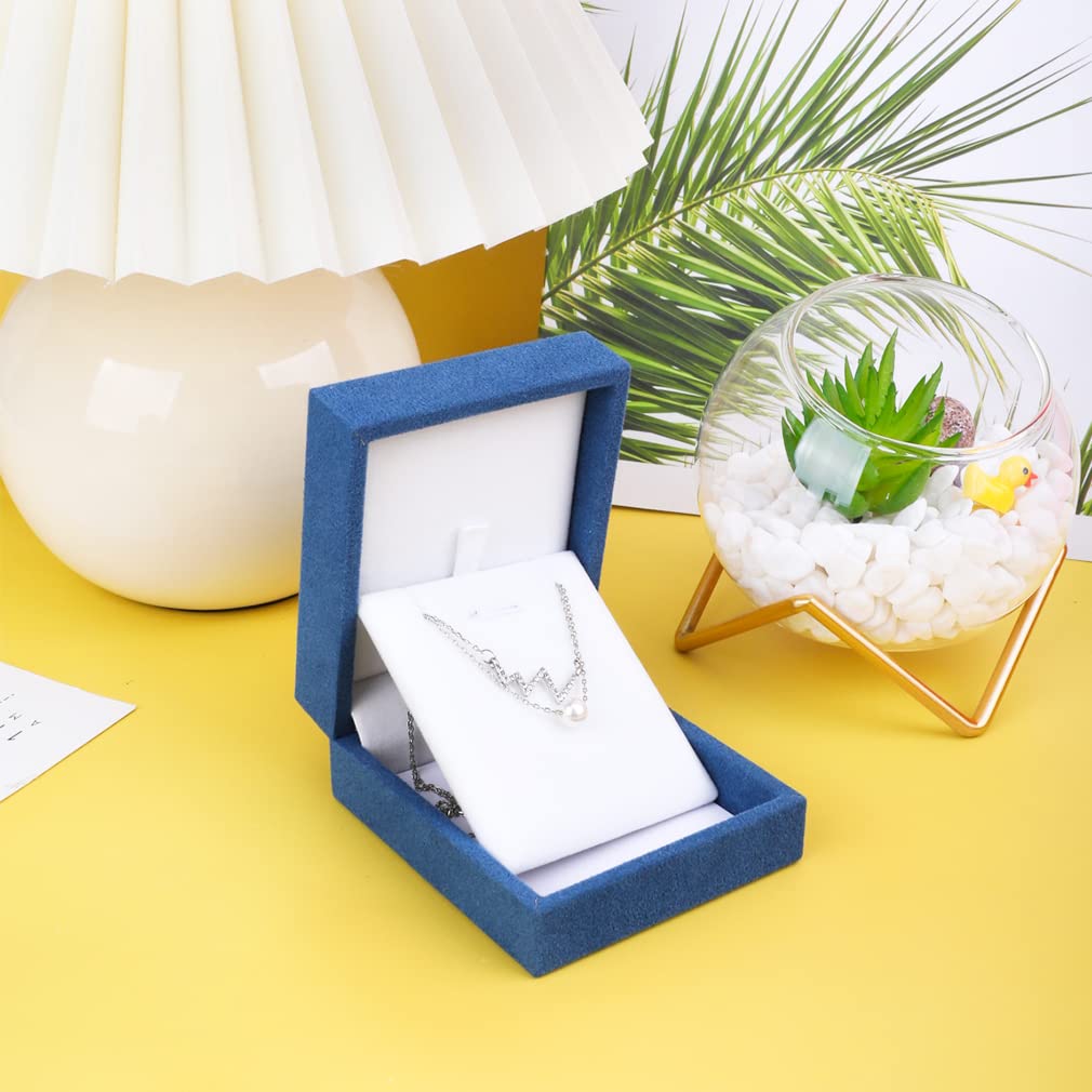 Premium Velvet Ring Box Set of 2 - Luxury Jewelry Gift Box for Engagement, Wedding, Christmas & Anniversary (Blue) - Perfect for Proposal, Bridal Shower & Romantic Gift Giving