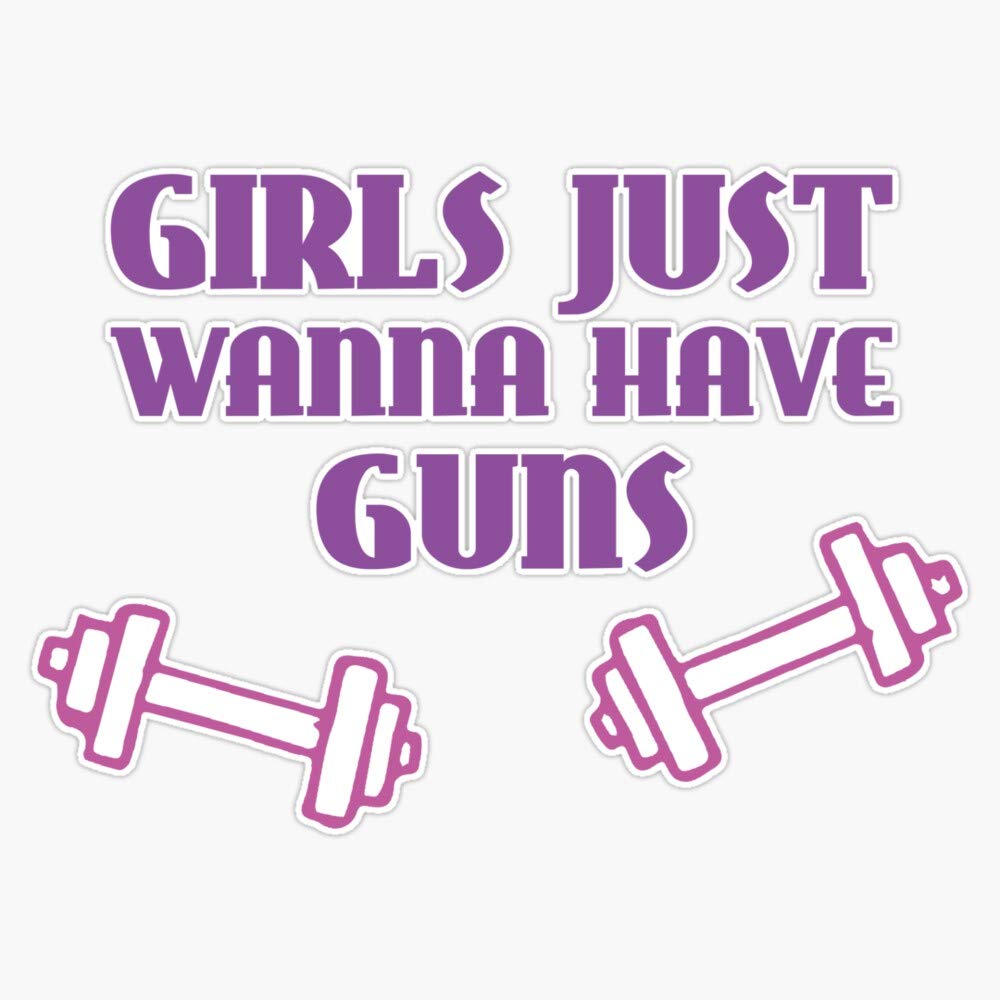 Girls Just Wanna Have Guns Vinyl Bumper Sticker - 5 Inch Waterproof Decal for Cars, Laptops & Windows - Funny Feminist Sticker for Women - Durable Outdoor Decoration