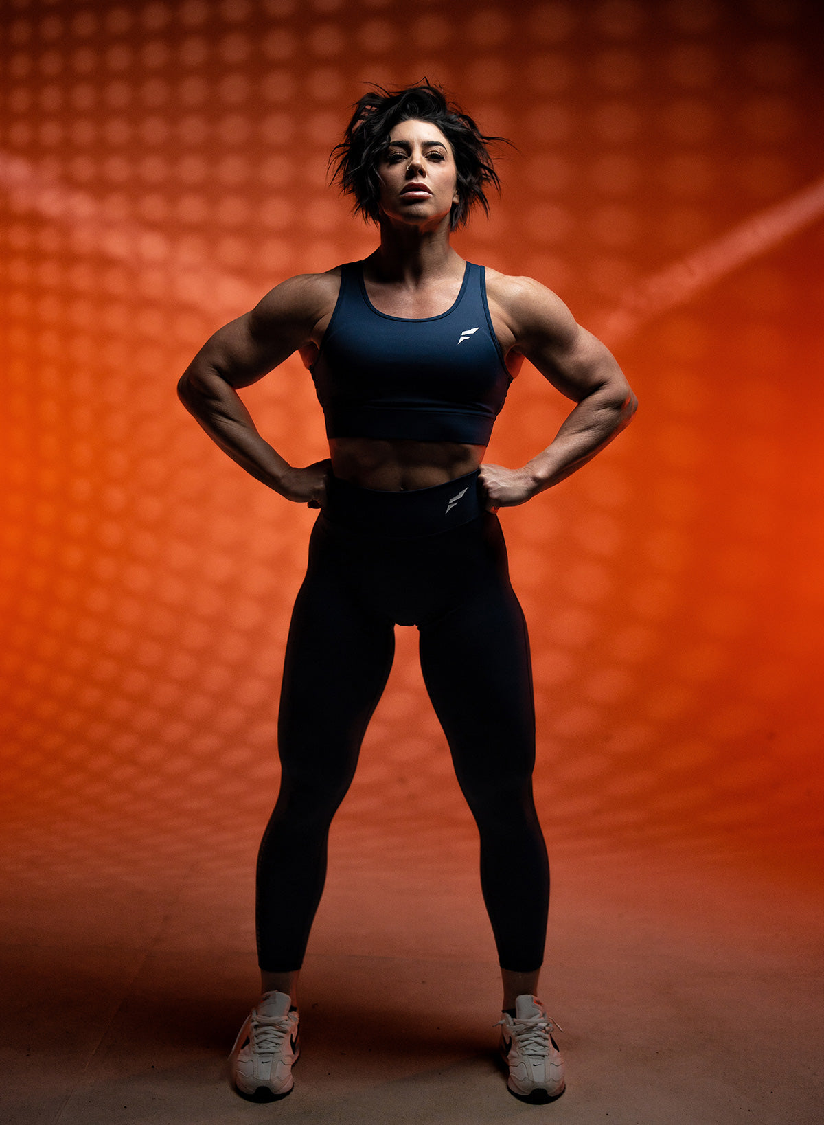 ASCEND ARC MESH SPORTS BRA - Breathable Workout Top for Women, High Support Running & Yoga Bra in Navy Blue - Perfect for Gym, Fitness & Active Lifestyle