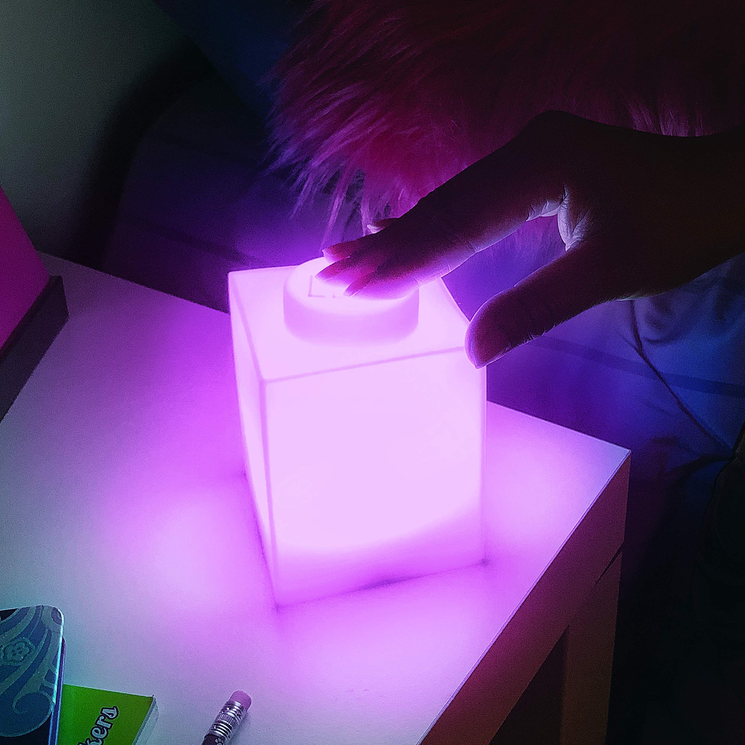 LEGO Classic 1x1 Pink Silicone Night Light - 3