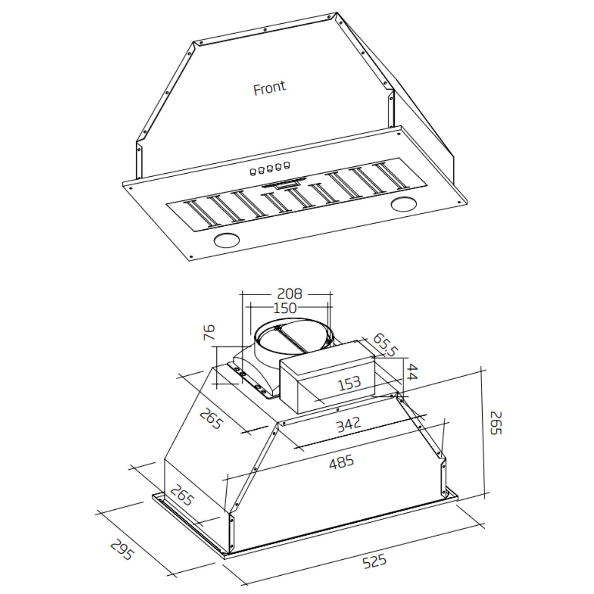 Schweigen 60cm Undermount Range Hood with On-Board Motor | Stainless Steel SWU6 | Powerful Kitchen Ventilation for Smoke & Odor Removal