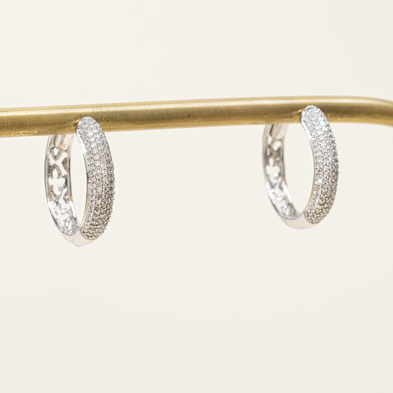 Pavé Set Diamond Hoop Earrings 0.25ctw - 14K Gold Dainty Everyday Hoops for Women | Perfect for Work, Date Night & Special Occasions