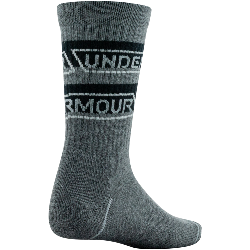 Under Armour Youth Phenom Crew Socks 3 Pack for Boys - Moisture-Wicking & Comfortable Athletic Socks for Sports, Running, and Everyday Wear