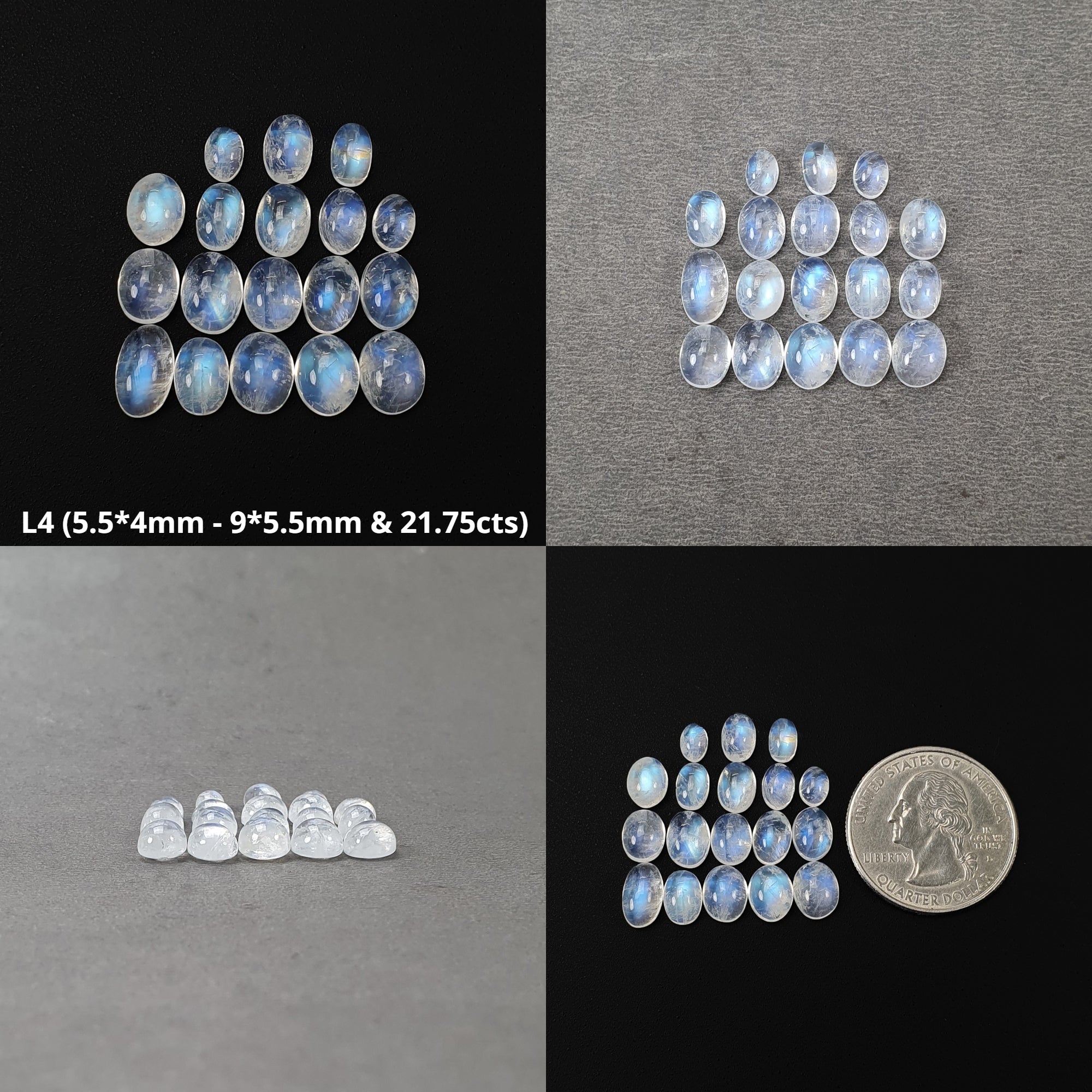 Natural Untreated Rainbow Moonstone Cabochon - Unheated Cushion Triangle Shape Gemstone for Jewelry Making & Healing Crystals | Perfect for Rings, Pendants, and Spiritual Healing Practices
