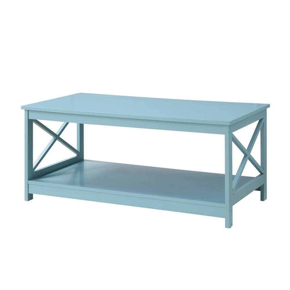 Pemberly Row Coffee Table - Sea Foam Green Wood Finish - Modern Living Room Furniture for Small Spaces & Home Decor