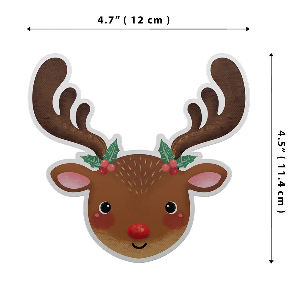 WIRESTER Christmas Reindeer Face Fridge Magnets - Fun Kitchen Refrigerator Decor for Holidays, Parties & Home Organization