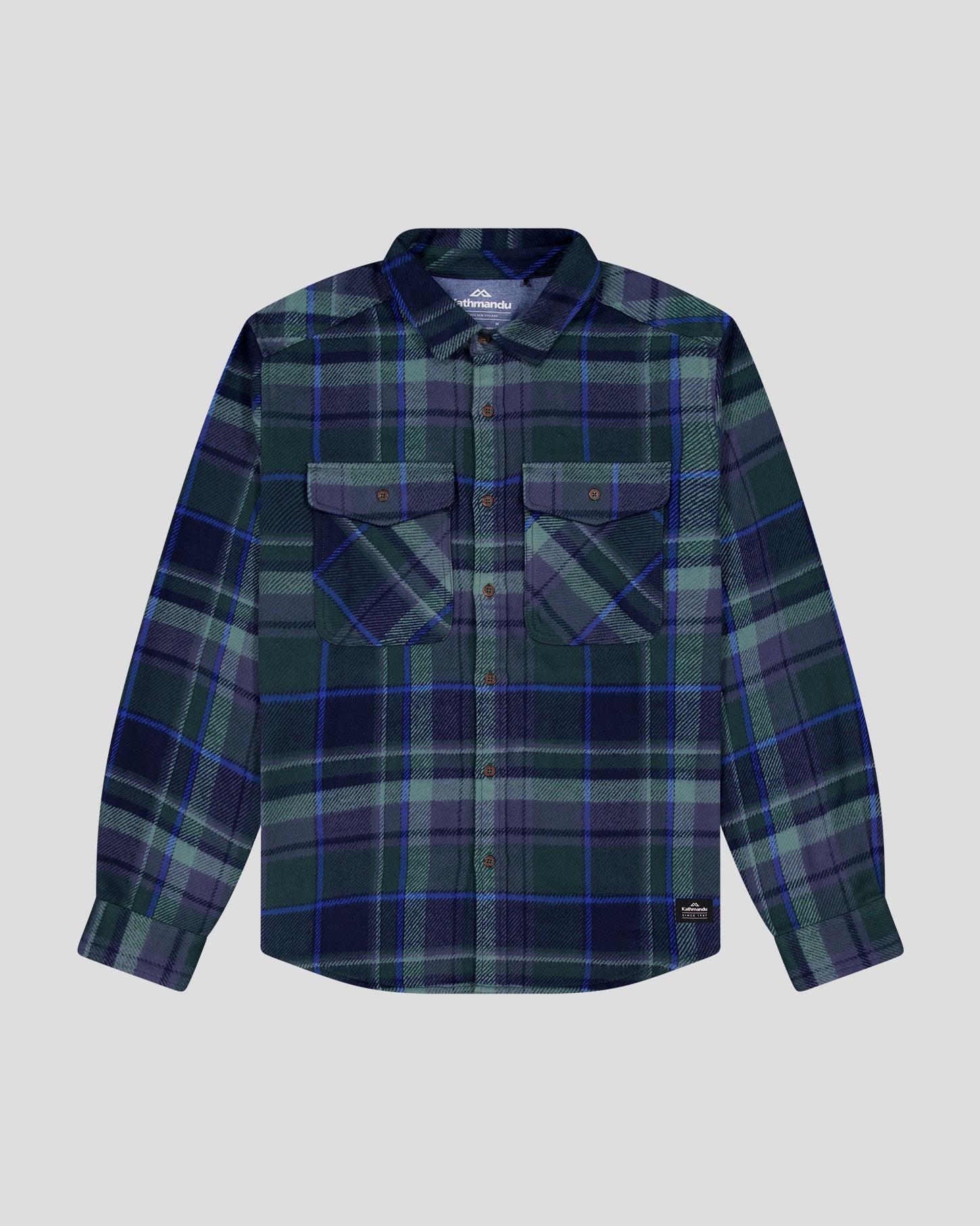 Men's Huntly Long Sleeve Plaid Shirt - Deep Forest Checkered Flannel for Outdoor Camping & Casual Wear
