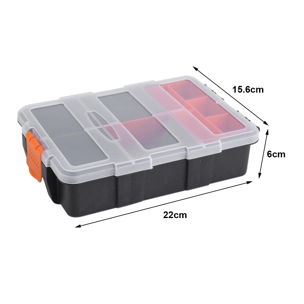Heavy-Duty Plastic Components Storage Tool Box - Small Tools Organizer Container for DIY, Electronics, and Craft Supplies - Perfect for Workshop, Garage, and Home Organization