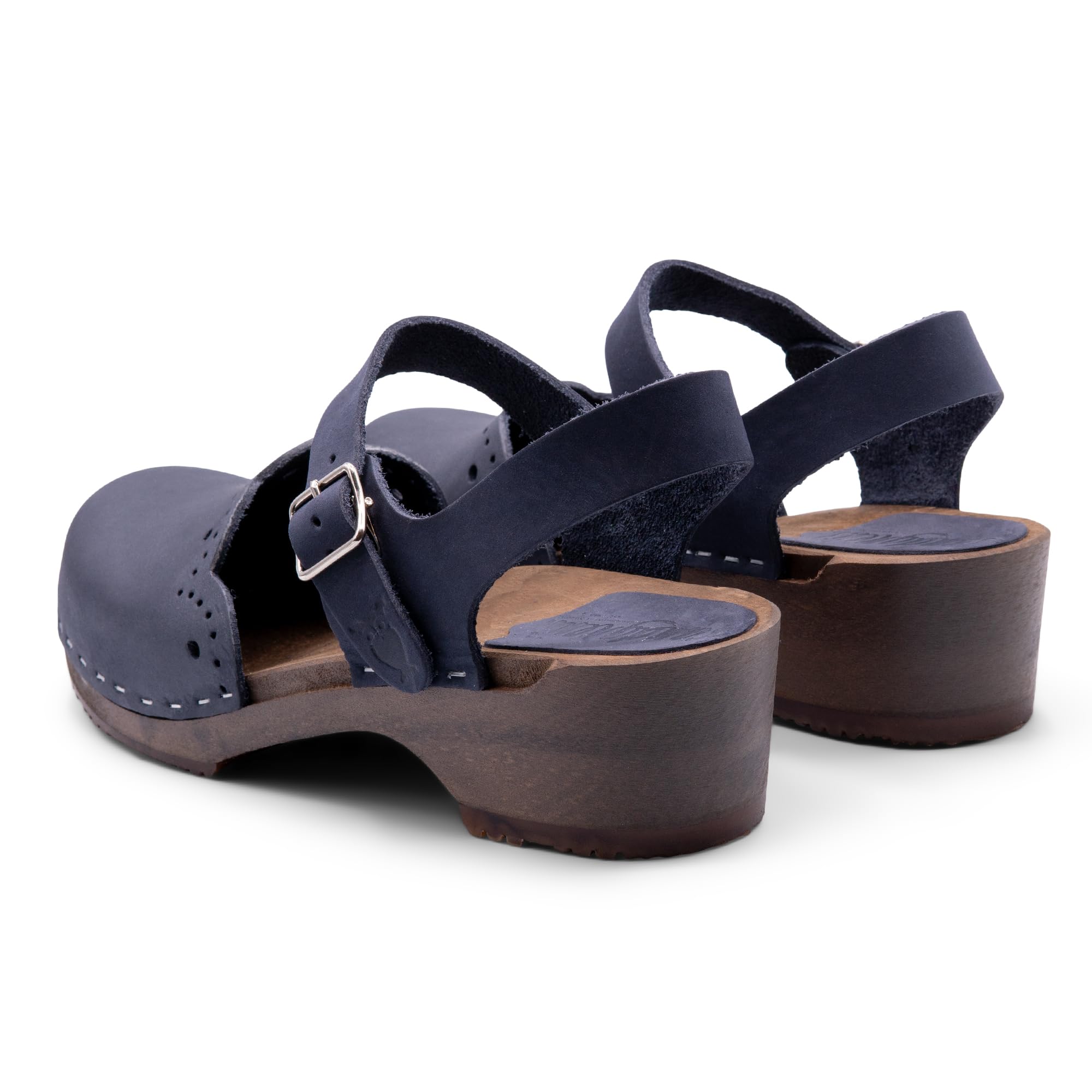 Sandgrens Handmade Swedish Wooden Clogs for Women - Comfortable Low Heel Sandals | Milan Style | Perfect for Gardening, Casual Walks & Summer Outfits