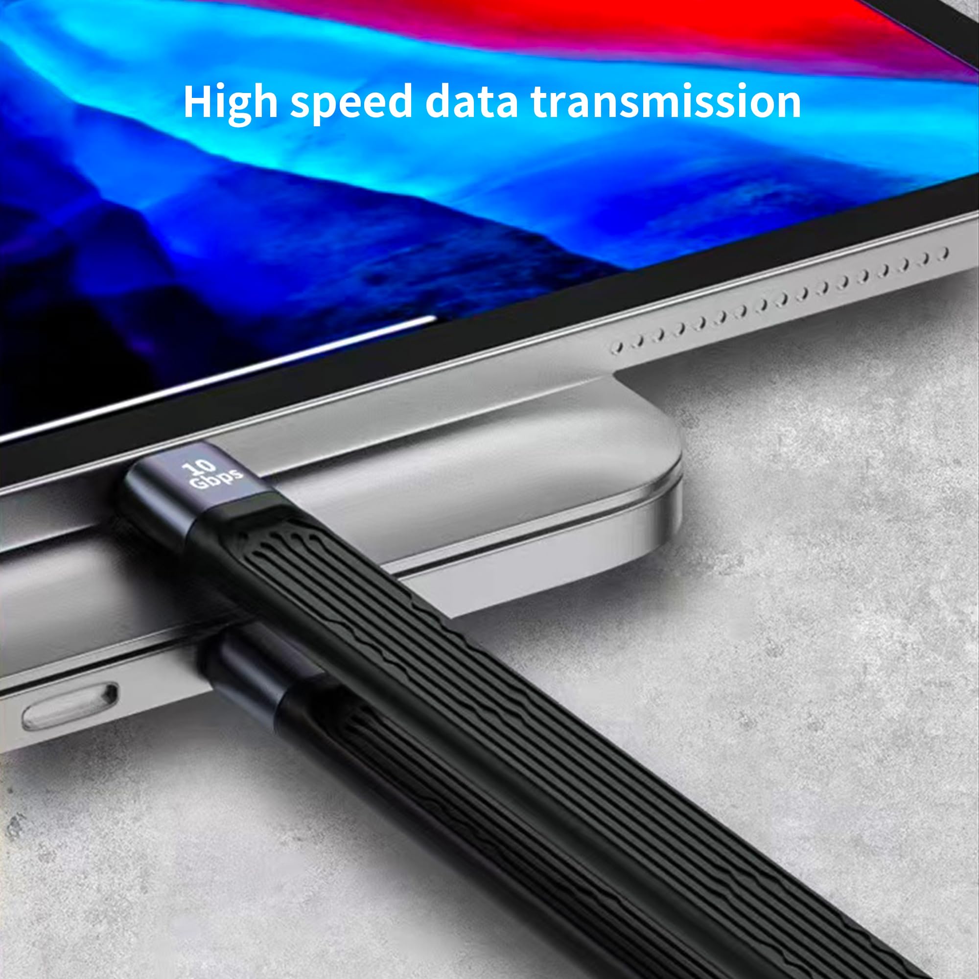 USB C to USB Adapter 10Gbps, USB C Female to USB 3.0 Male OTG Bidirectional Cable, USB C to USB C Charger Adapter - Flexible Flat Short Cable for PC, TV, Laptop, Smartphone & Tablet Charging & Data Transfer