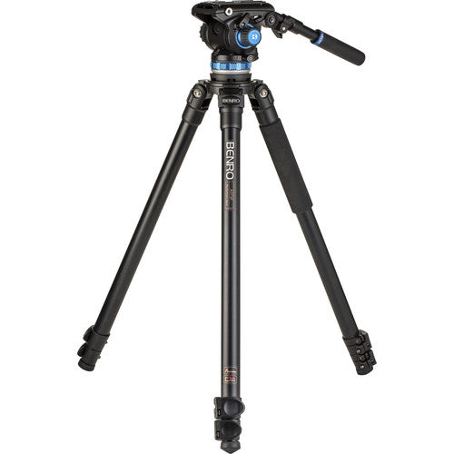Benro A373F Aluminum Single Tube Tripod with S6Pro Fluid Video Head - Professional Camera Tripod for DSLR, Mirrorless & Video Cameras - Perfect for Travel, Vlogging & Outdoor Photography
