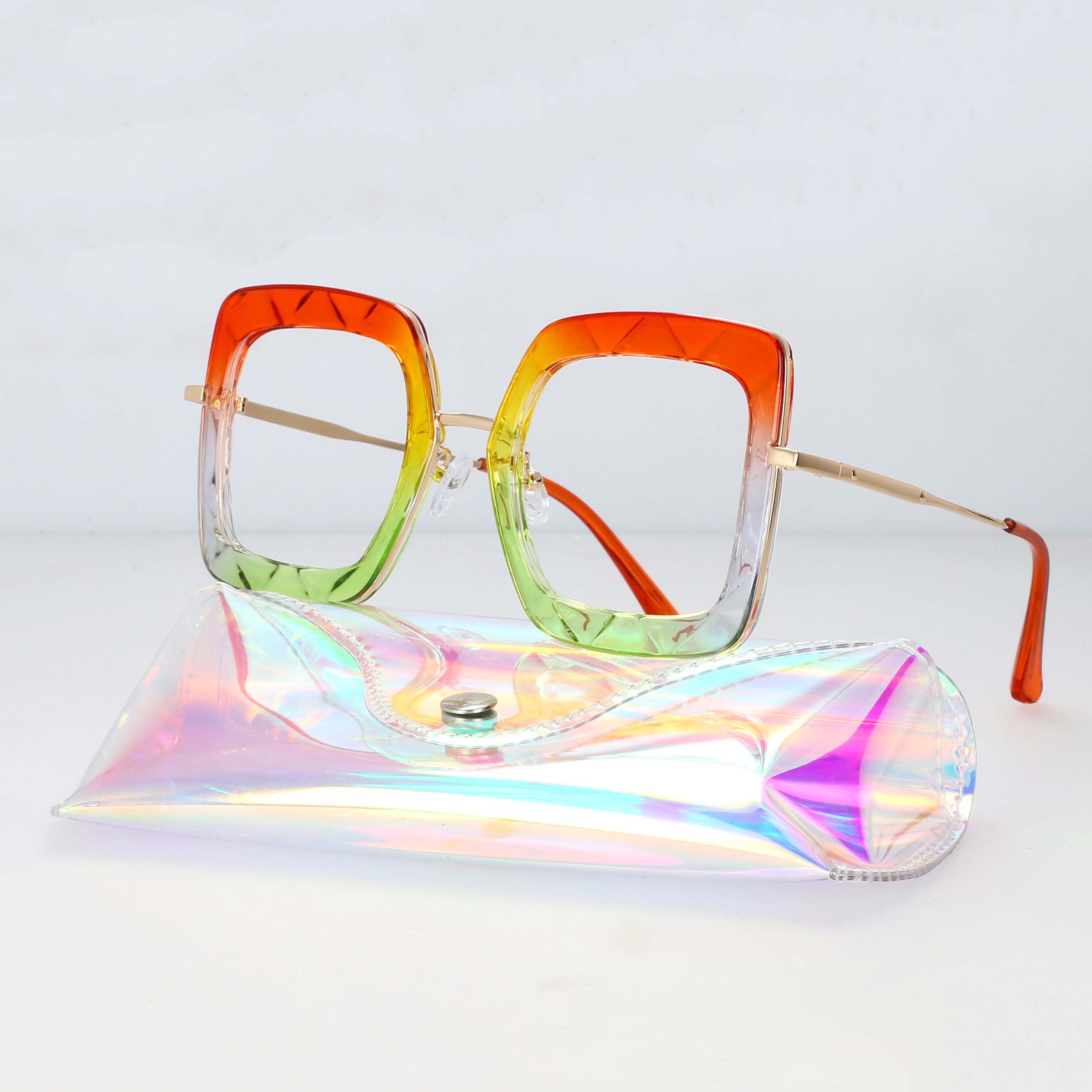 CCspace Women's Full Rim Irregular TR90 Titanium Reading Glasses 1459 - Lightweight & Durable Eyewear for Reading, Office Work, and Computer Use