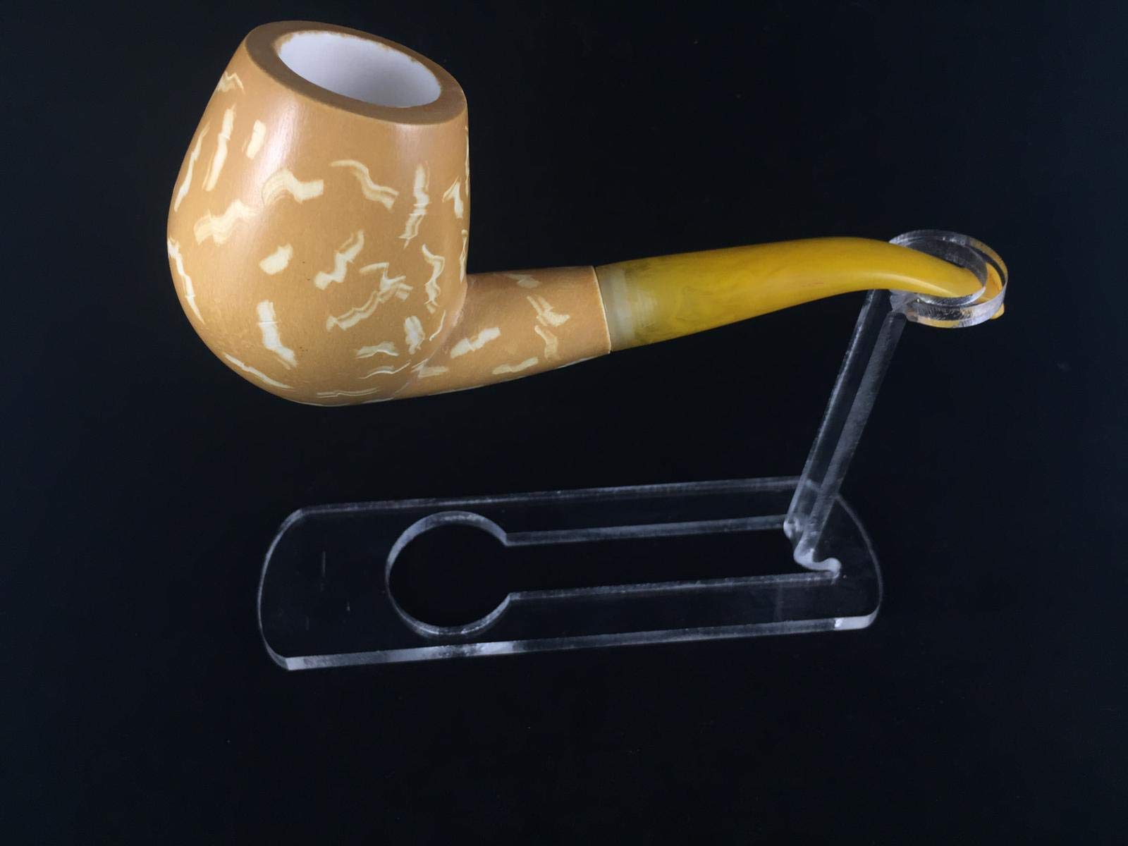 Premium Large Yellow Calcined Meerschaum Smoking Pipe - Handcrafted Block Meerschaum Pipe for Tobacco & Herbal Use - Perfect for Relaxation, Collectors & Gift Giving