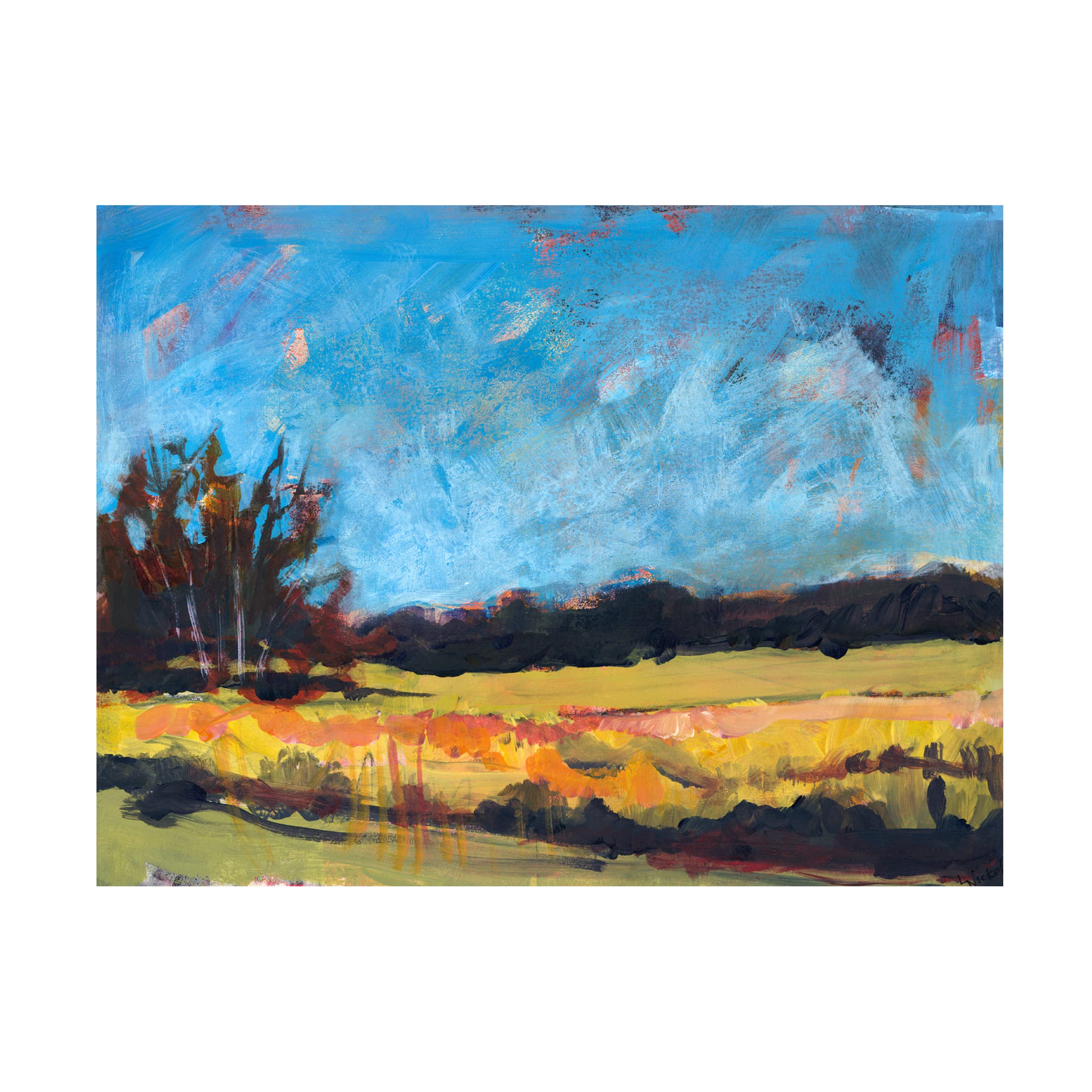 Trademark Fine Art 'On The Road' Canvas Wall Art by Linda Nickell - Stunning Landscape Painting for Living Room, Bedroom & Office Decor