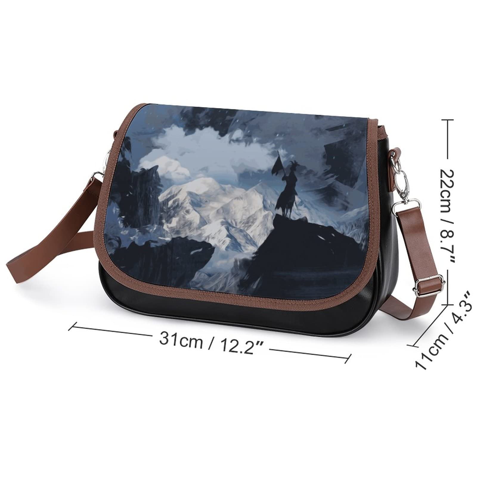 Stylish Printed Leather Shoulder Crossbody Bag for Women - Medium Hobo Satchel with Top Handles | Perfect for Night Out, Hiking & Military Style