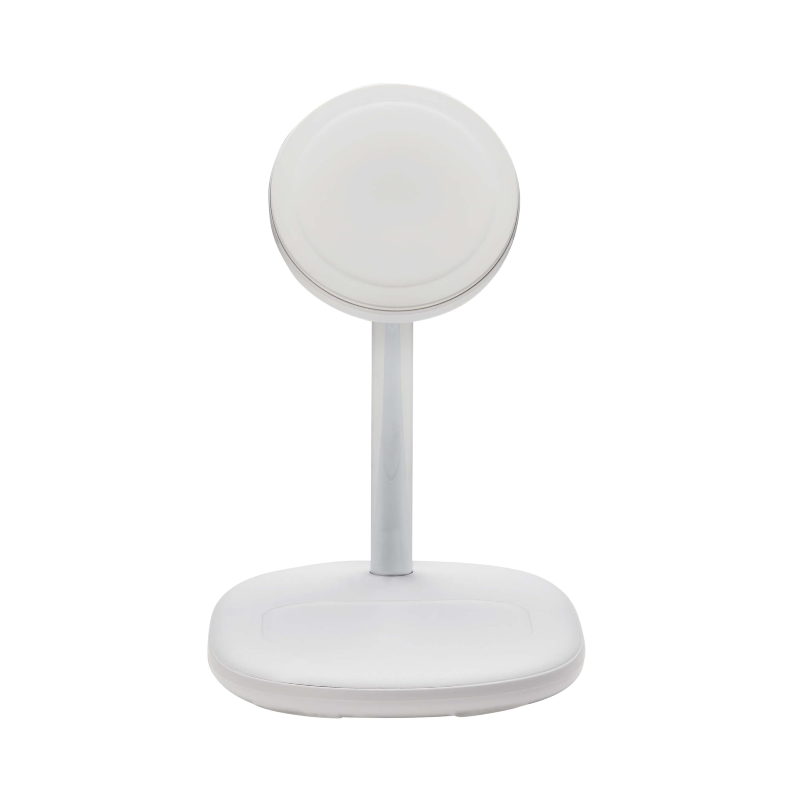 Eaton Tripp Lite 20W Magnetic Wireless Charger Stand - MFi Certified MagSafe Charging for iPhone 14/13/12 & AirPods - Adjustable Phone Stand with 3ft Cable - White (U280MS-2N1-WH) | Perfect for Office, Bedside & Travel Charging