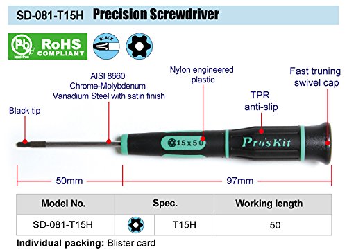 Precision T15H Tamper Proof Star Screwdriver Set - Professional Repair Tool for Electronics, Phones, Laptops & Small Appliances - Ideal for DIY, Tech Maintenance & Home Repairs