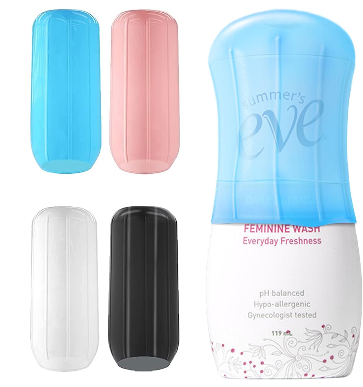 MAYCREATE® 4-Pack Silicone Bottle Covers - Leakproof Travel Bottle Sleeves for Toiletries & Cosmetics | Reusable Elastic Spray Bottle Protectors | Perfect for Air Travel, Gym & Home Organization