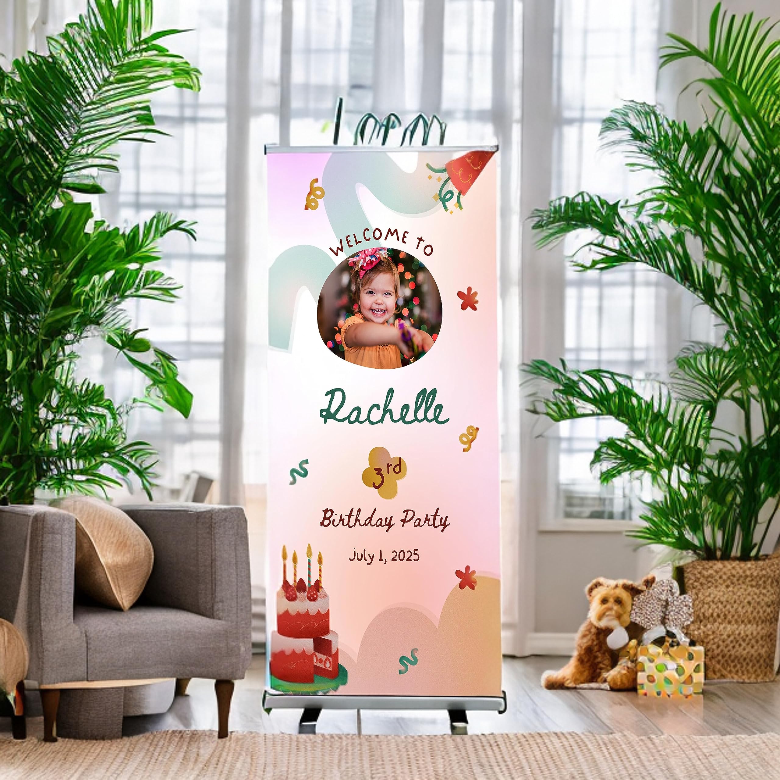 Retractable Roll Up Banner Stand 33.5x80 - Trade Show & Retail Display Stand for Advertising