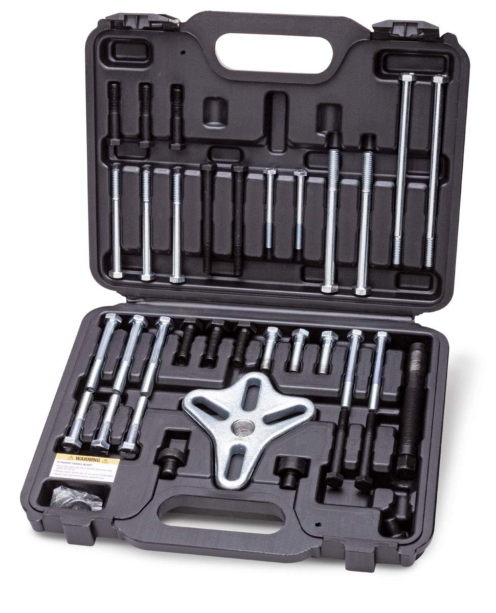Rockwood 45-Piece Harmonic Balancer Puller Set - Flange-Type Puller Kit with Master Bolt Grip Set for Automotive Engine Repair & Maintenance