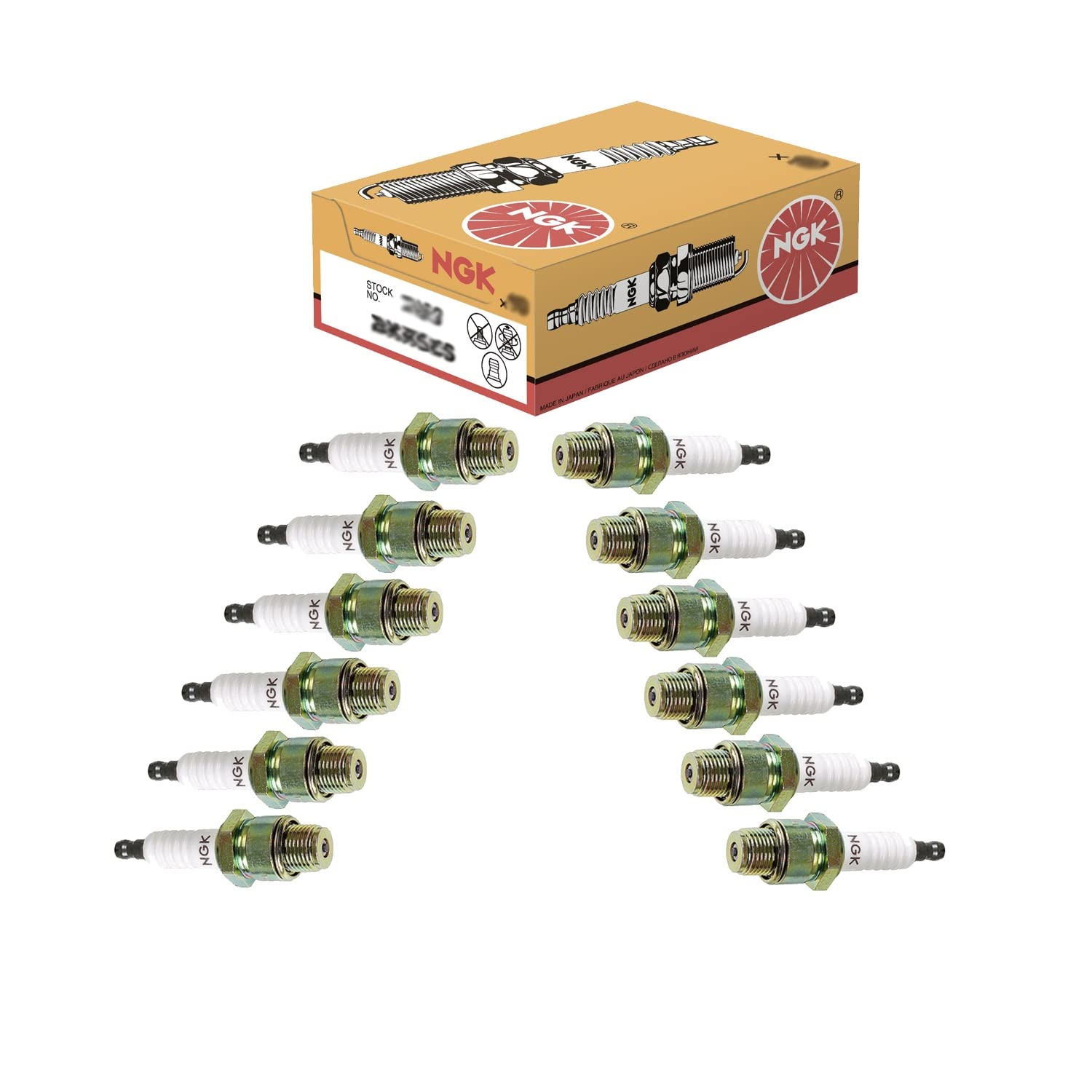 NGK Standard Nickel Non-Resistor Spark Plugs - Set of 12 | Compatible with Most Cars, Trucks & SUVs | High Performance Ignition for Smooth Engine Operation