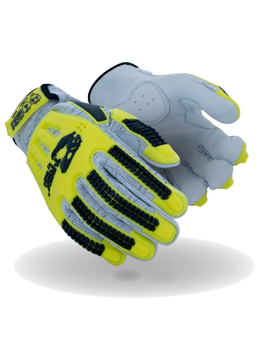 ANSI A6 Certified MAGID T-REX Windstorm Series Goatskin Impact Gloves - 6 Pairs, Size 7/Small (TRX747) - Ideal for Construction, Automotive & Industrial Work Protection