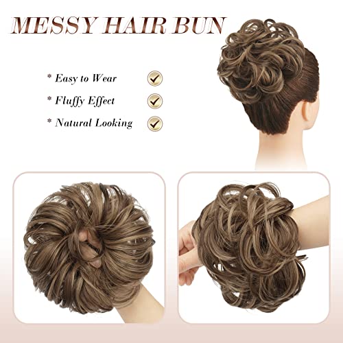 Large Curly Hair Bun Scrunchie Extension - Perfect for Ponytails, Updos & Everyday Hairstyles