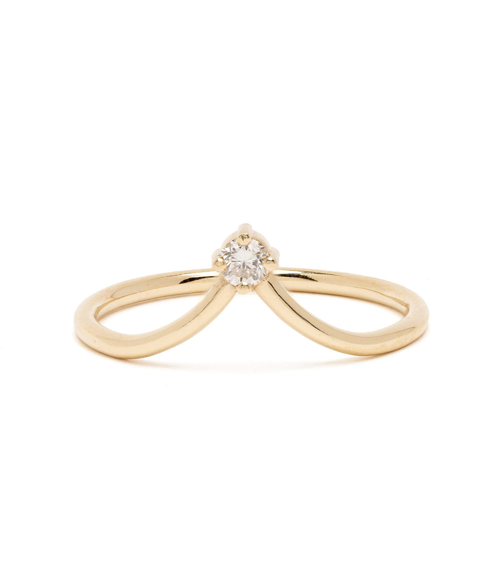 Spire Tiara Nesting Ring with Round Diamond - Elegant Stackable Wedding Band for Women | Perfect for Engagement, Anniversary & Special Occasions