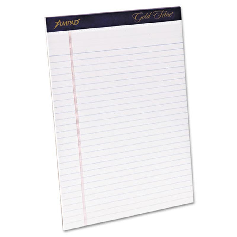 Premium Gold Fiber Watermarked Writing Pads - Wide Ruled Letter Size (8.5
