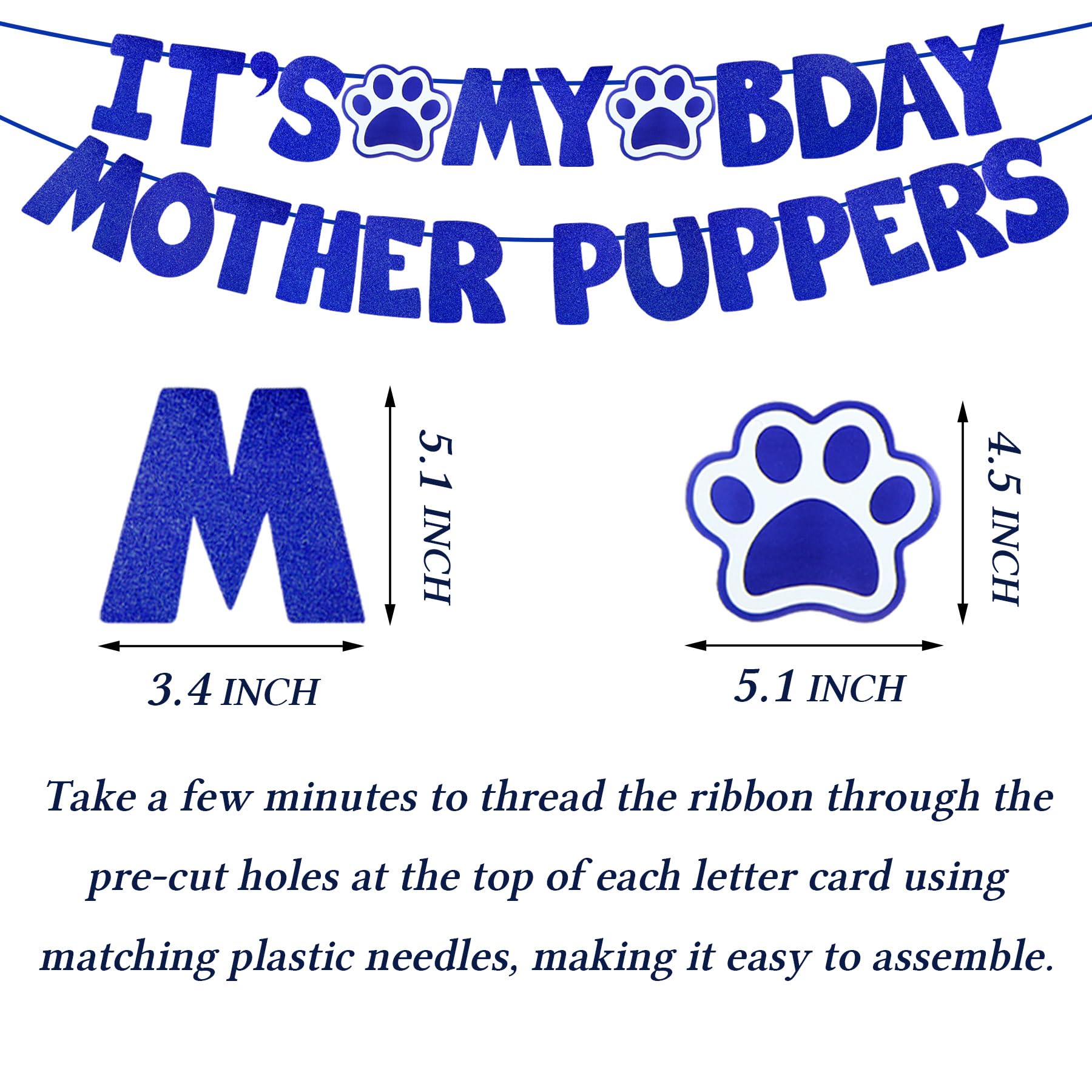 STMK Dog Birthday Party Decorations Set - Adjustable Birthday Hat, Bandana, Bow Tie, Banner & Number Signs for Large & XL Dogs - Perfect for Puppy Birthday Celebrations & Pet Parties (X-Large, Blue)