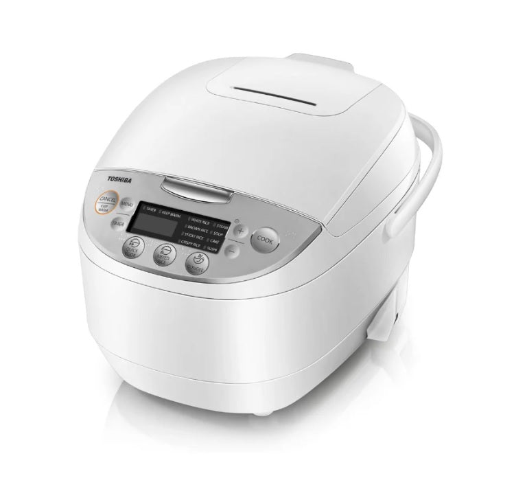 Toshiba 1.8L White Rice Cooker - Small & Compact, Perfect for 1-4 People - Ideal for Dorm, Office & Small Kitchens - RC 18DH1TAU(W)