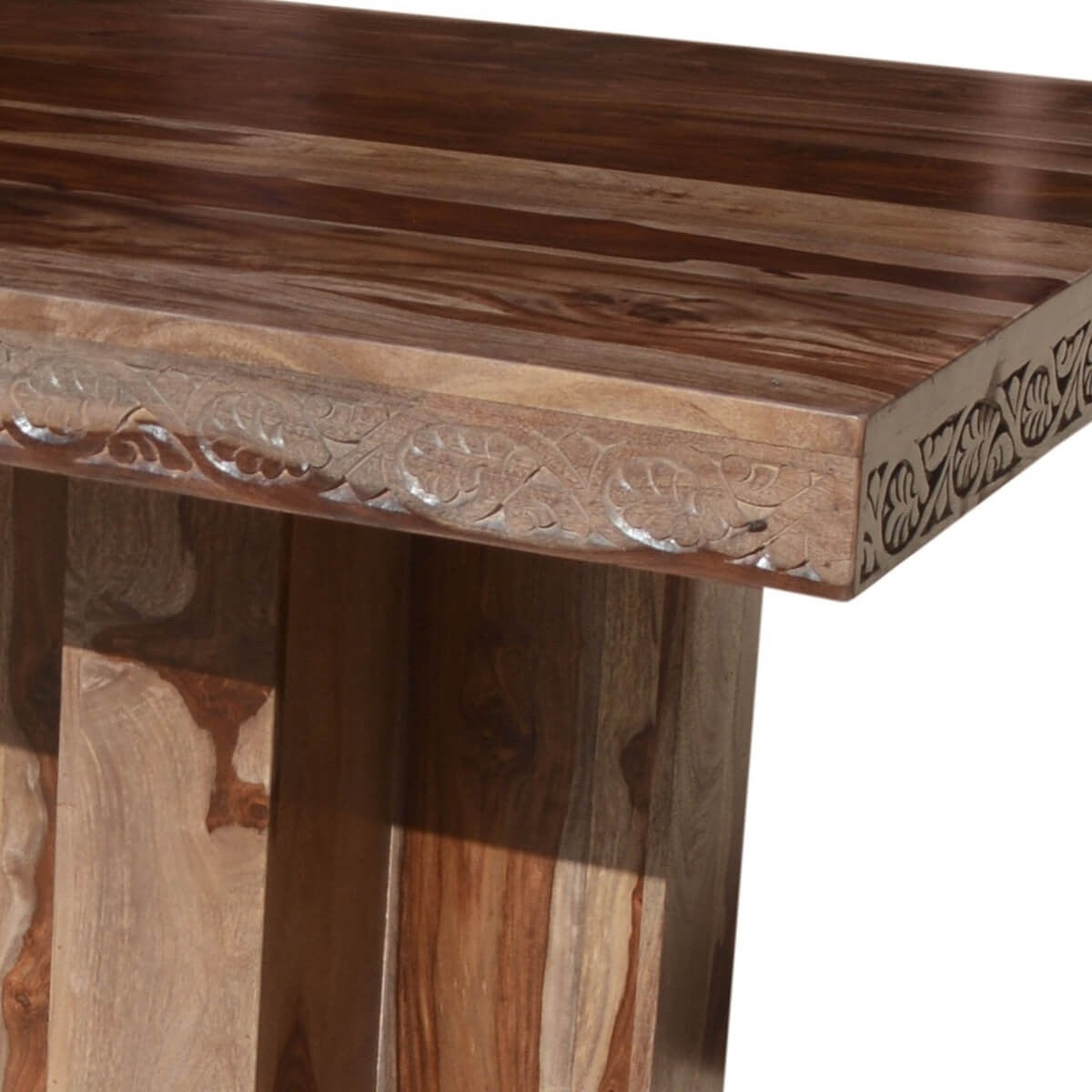 Rustic Solid Wood Double Pedestal Large Dining Table - Farmhouse Style 8-Seater for Dining Room & Kitchen | Dallas Ranch Collection