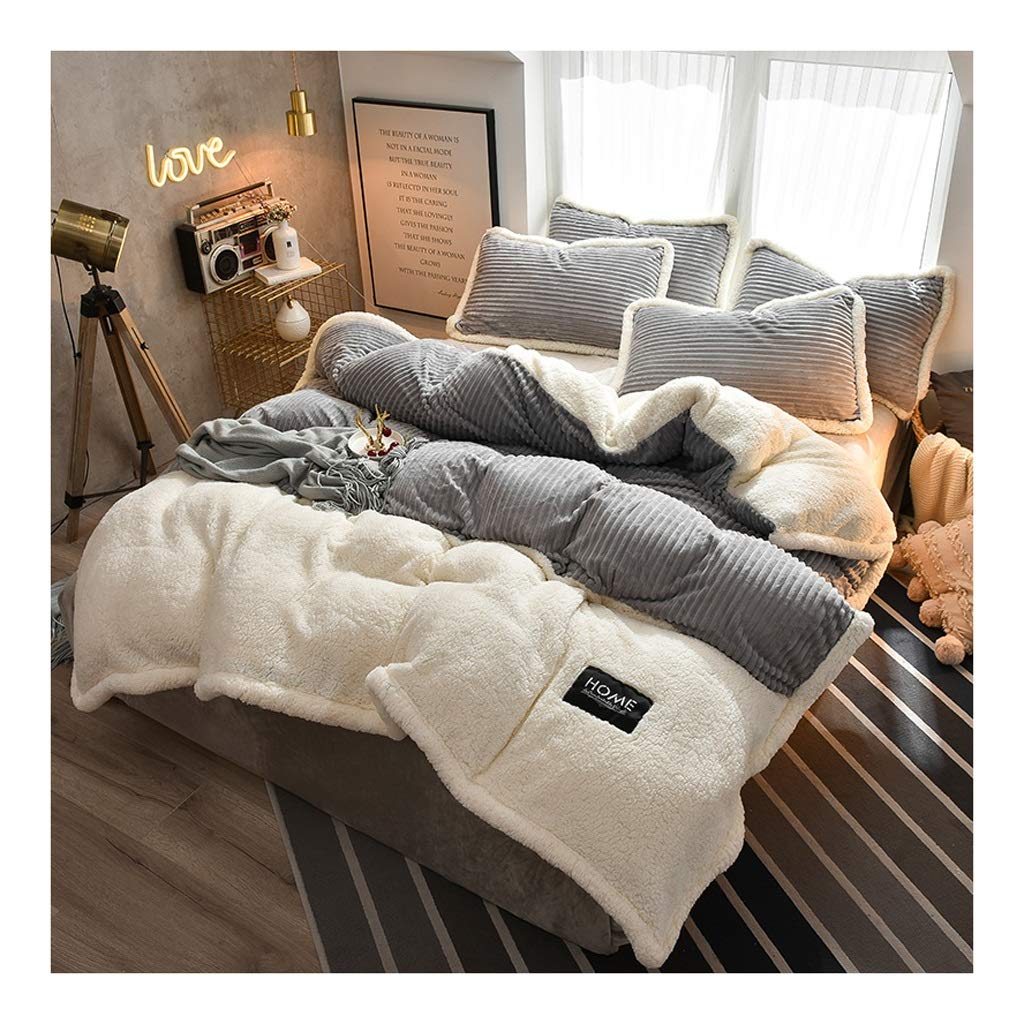 Premium NYKK 100% Soft Flannel Bed Sheet Set - Queen/King Size Winter Warm Bedding - 1 Flat Sheet, 1 Fitted Sheet, 2 Pillowcases - Fade Resistant & Cozy - Perfect for Cold Nights & Guest Room Comfort