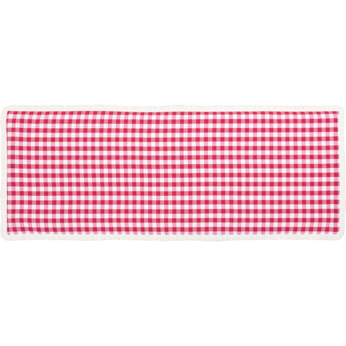 VHC Brands Farmhouse Holiday Table Runner 13x36 Inch - Christmas Kitchen Decor, Dining Table Decoration for Thanksgiving, Fall, Winter & Seasonal Home Decor - Red Embroidered Cotton Fabric