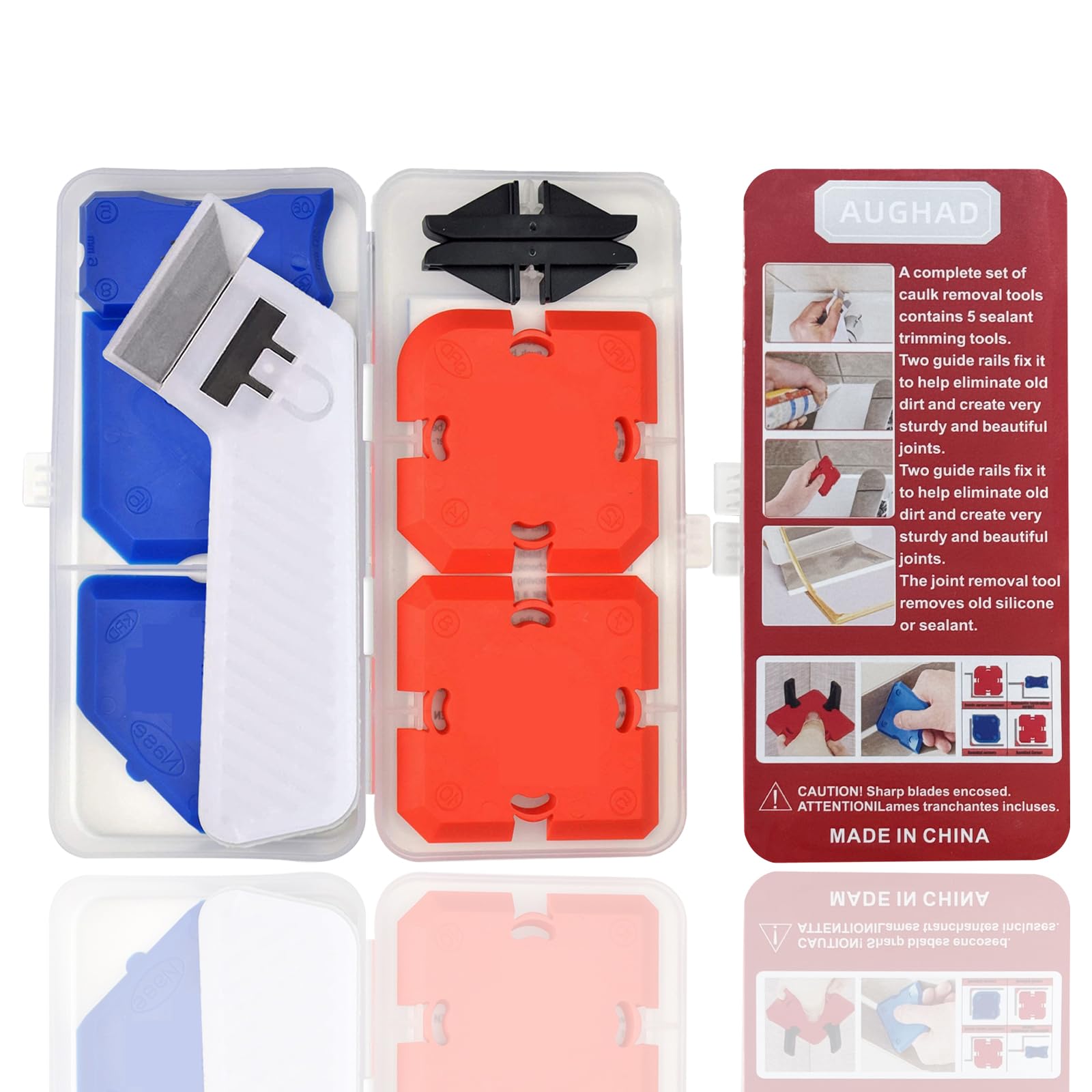 11-Piece Professional Caulking Tool Kit with Sealant Finishing Tools - Easy Silicone Caulking Guides, Caulk Removal & Fill Tools - Perfect for Bathroom, Kitchen & Window Sealing Projects