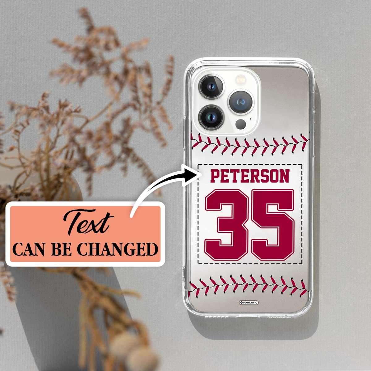 Custom Personalized Baseball Phone Case with Name & Number - Gift for Baseball Players, Coaches & Fans - Compatible with iPhone 16/15/14/13/12/11/XR/X/XS/8/7 Plus/Mini/Pro Max - Perfect for Games, Practice & Showing Team Spirit