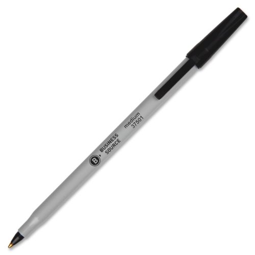 Bulk Pack Ballpoint Stick Pens - 12 Pack Black Ink Pens for Office, School & Home Use - Smooth Writing, Comfort Grip, Long-Lasting - Ideal for Business, Note Taking & Everyday Writing Tasks