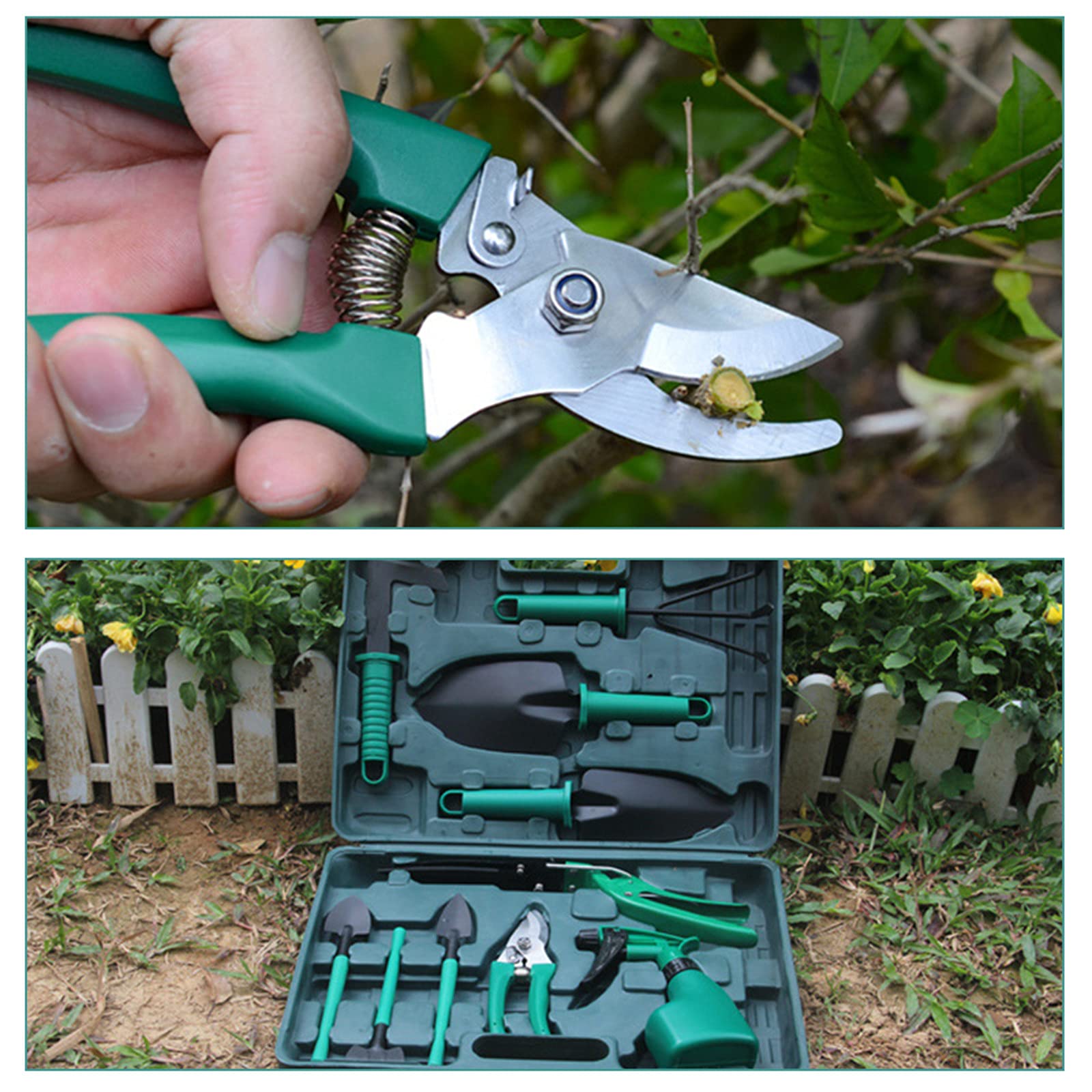 10-Piece Stainless Steel Heavy Duty Garden Tool Set with Organizer Case - Durable Gardening Tools for Planting, Weeding & Landscaping (Perfect for Home Gardens, Flower Beds & Outdoor Projects)