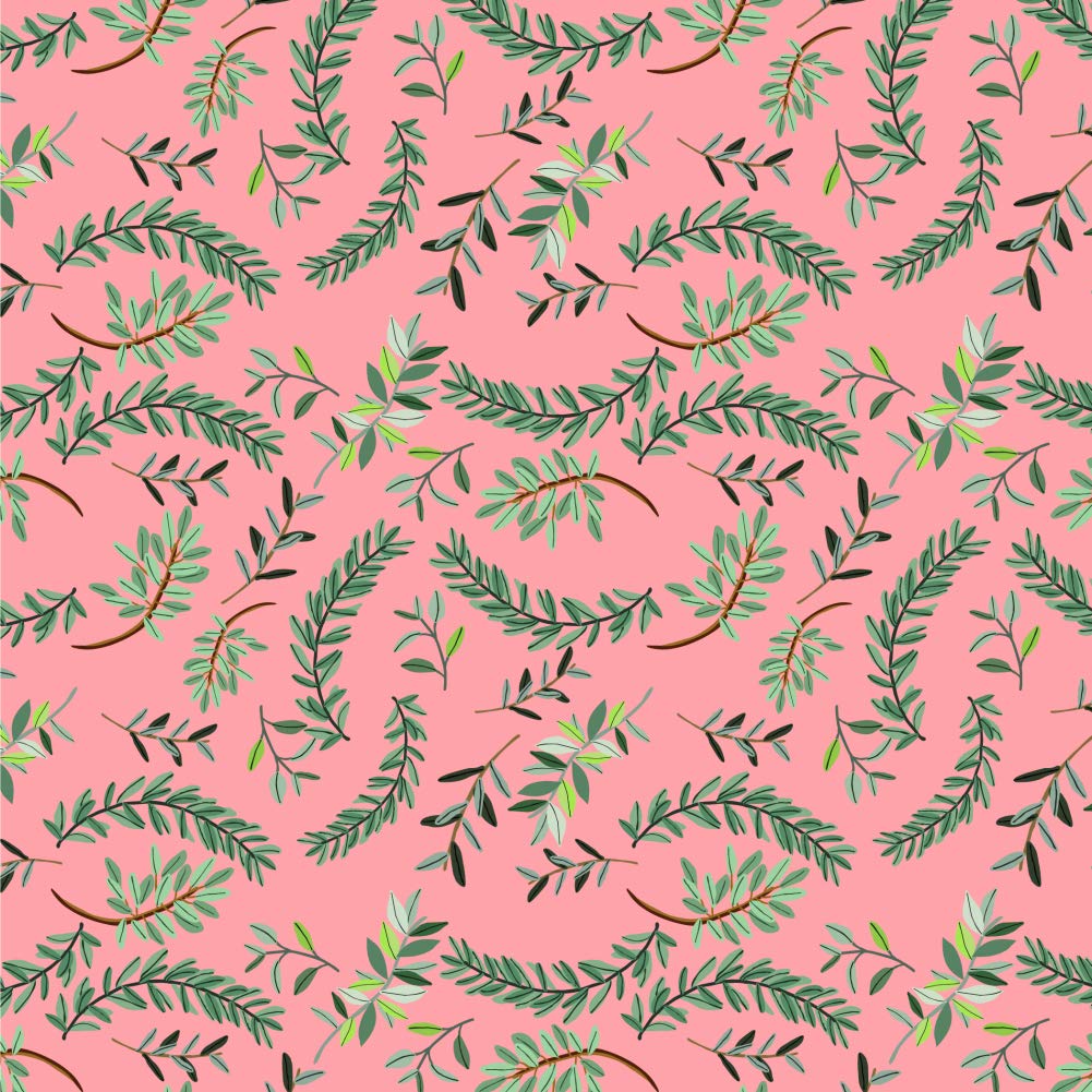 Laurel Leaves Gift Wrap Paper Rolls - Premium Wrapping Paper for Christmas, Birthday & Wedding Presents - Eco-Friendly Kraft Paper for DIY Crafts & Party Decorations