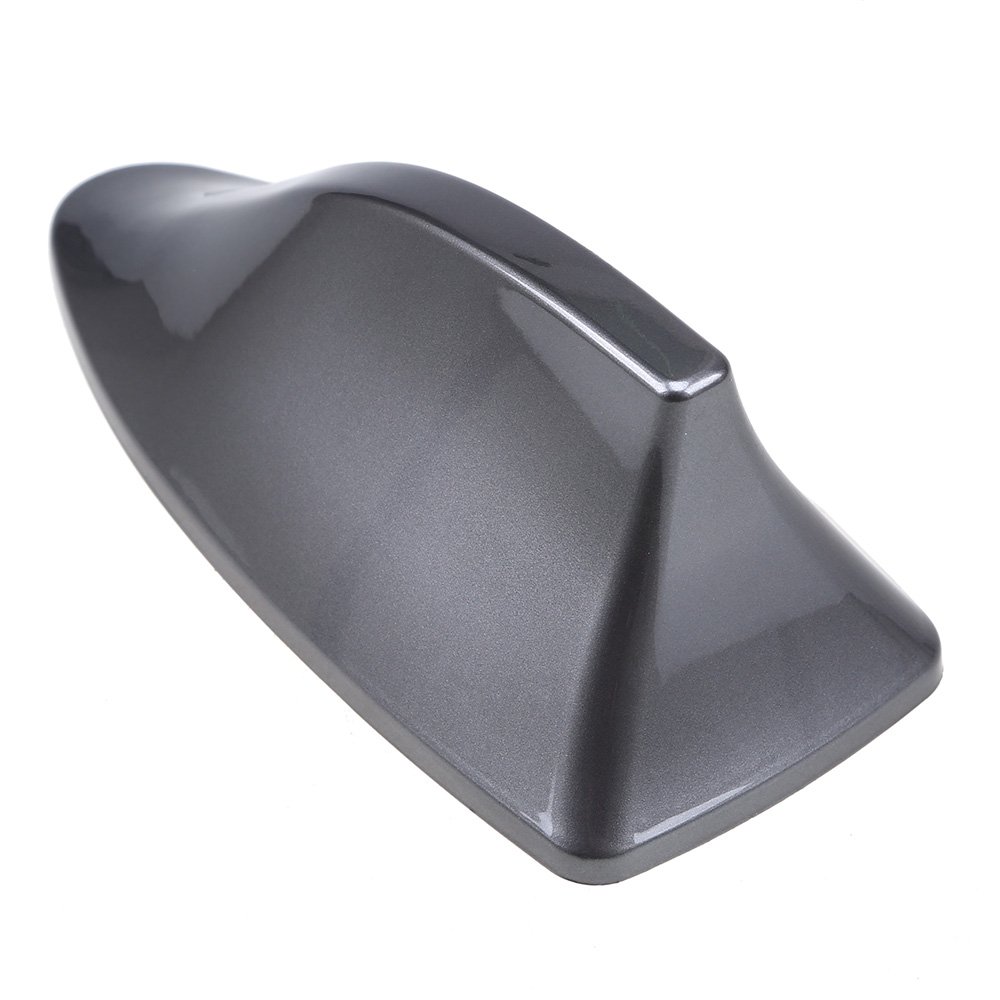 Possbay Universal Shark Fin Car Antenna - AM/FM Radio Signal Aerial with Adhesive Base for BMW, SUV, Truck & Van (Gray) | Weatherproof Design for Enhanced Reception on Road Trips & Daily Commutes