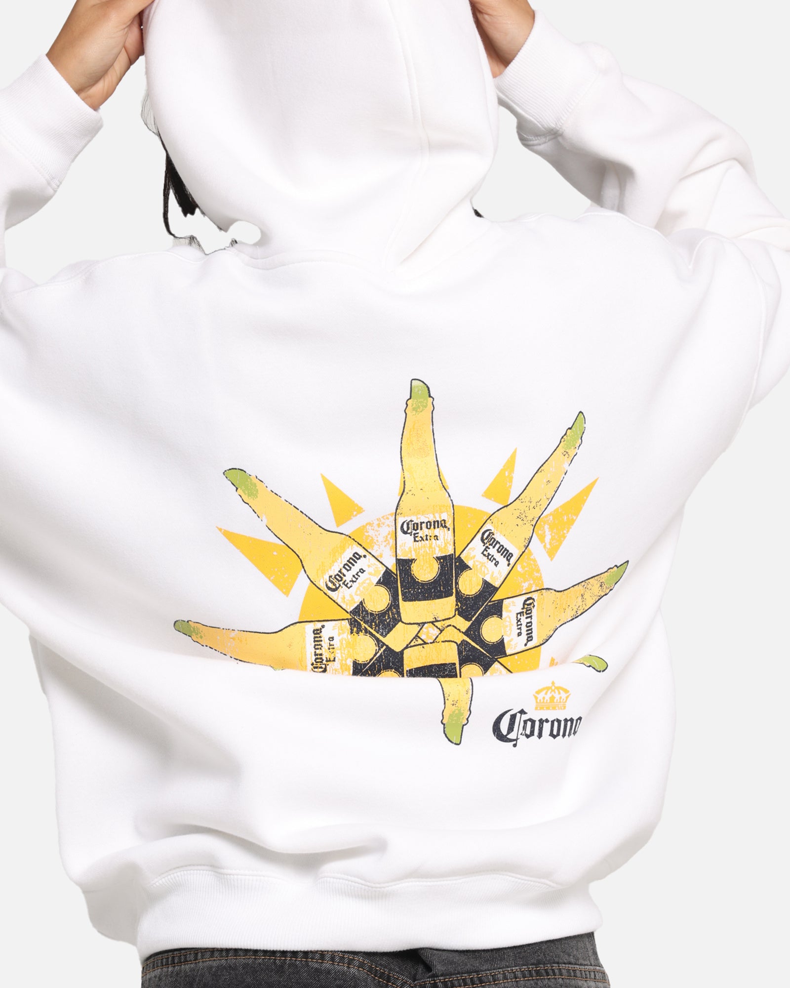 73 Studio Corona Premium Hoodie for Men & Women - Soft Cotton Pullover Hooded Sweatshirt - White - Perfect for Casual Wear, Gym & Outdoor Activities