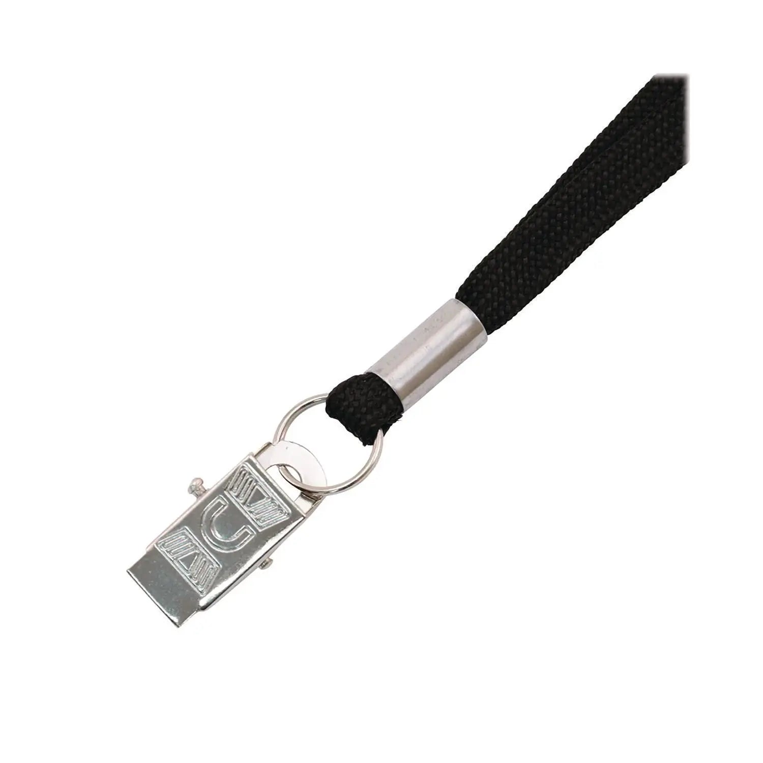Advantus 36-Inch Black Metal Flat Clip Lanyard - 100 Pack for ID Badges, Keys & Event Passes - Durable Office, School & Conference Accessories