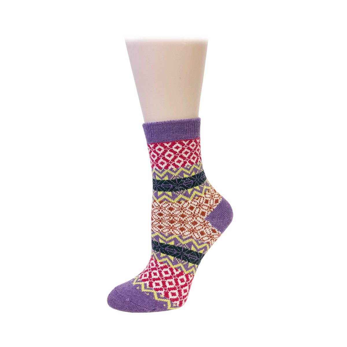 Allydrew Nordic Print Wool Socks - Soft & Warm Winter Socks for Men & Women - 5 Pairs Pack - Perfect for Hiking, Home & Office Comfort