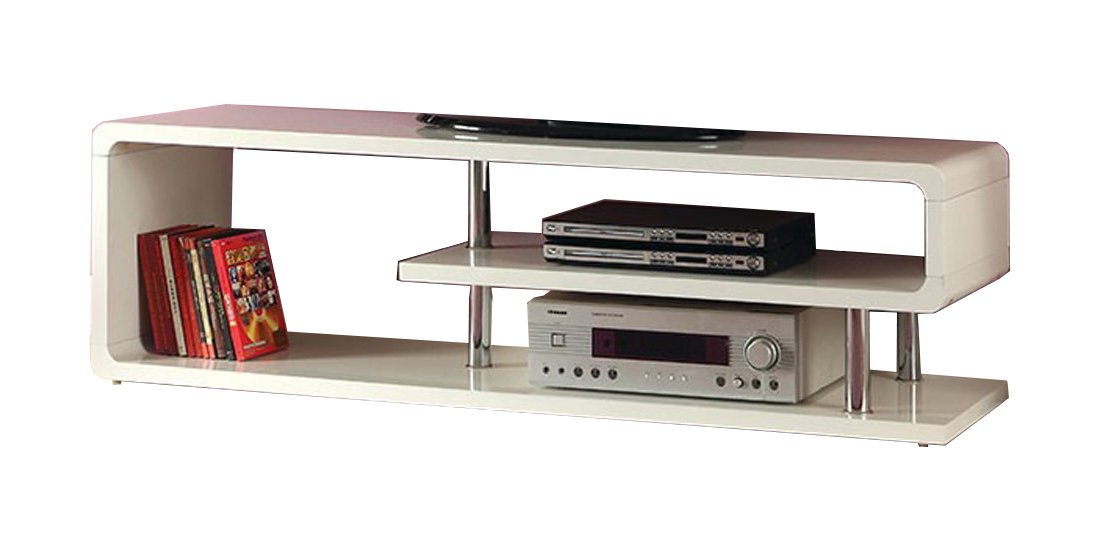 Furniture of America White TV Stand - Modern Entertainment Center for Living Room, Bedroom & Home Theater