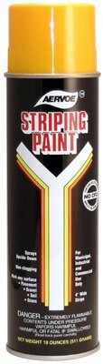 Aervoe 720 Yellow Line Striper Spray Paint - 12 Pack for Parking Lots, Construction Zones & Road Marking