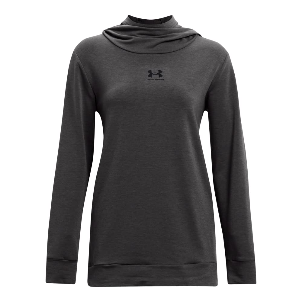 Under Armour Women's Rival Terry Funnel Long Sleeve Tunic Top - Soft Athletic Workout Shirt for Running, Yoga & Gym - Breathable Moisture-Wicking Fabric for Active Lifestyles