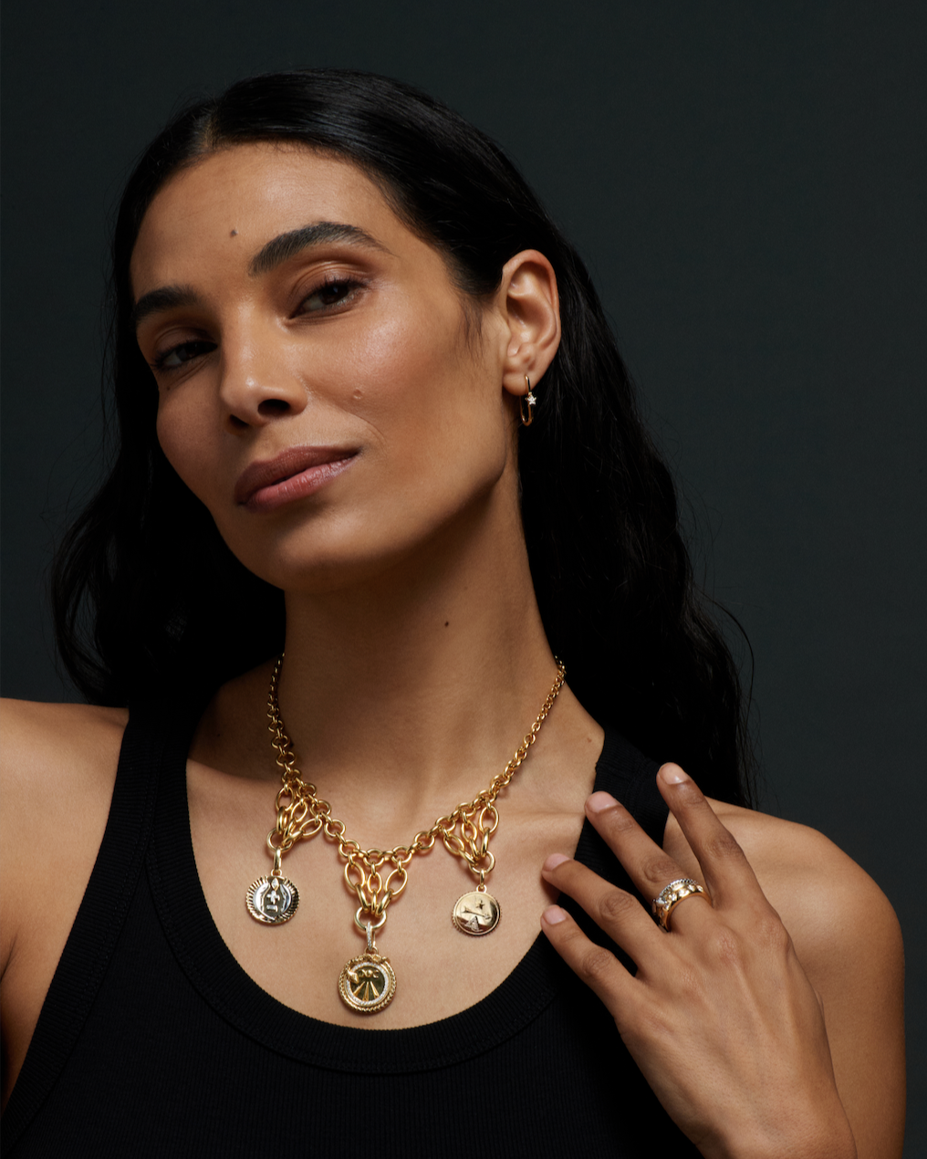 Mind, Body, Soul Lattice Bib Necklace - 14K Yellow Gold Diamond Pendant for Women | Elegant Statement Jewelry for Weddings, Parties & Special Occasions