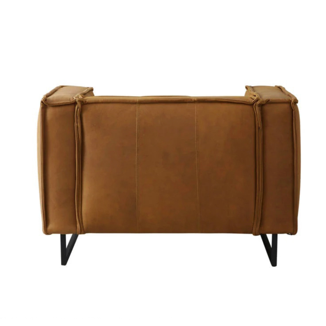 Premium Brentwood Leather Chair - Modern & Comfortable Living Room Seating for Home & Office - Perfect for Relaxing, Reading & Entertaining Guests