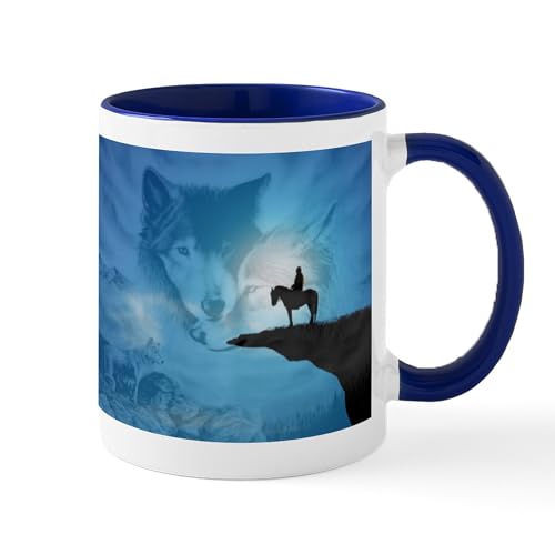 White/Navy Inside - Spirit Of The Wolf Mugs